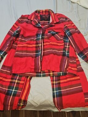 Victoria's Secret Red Plaid Flannel Pajama Set